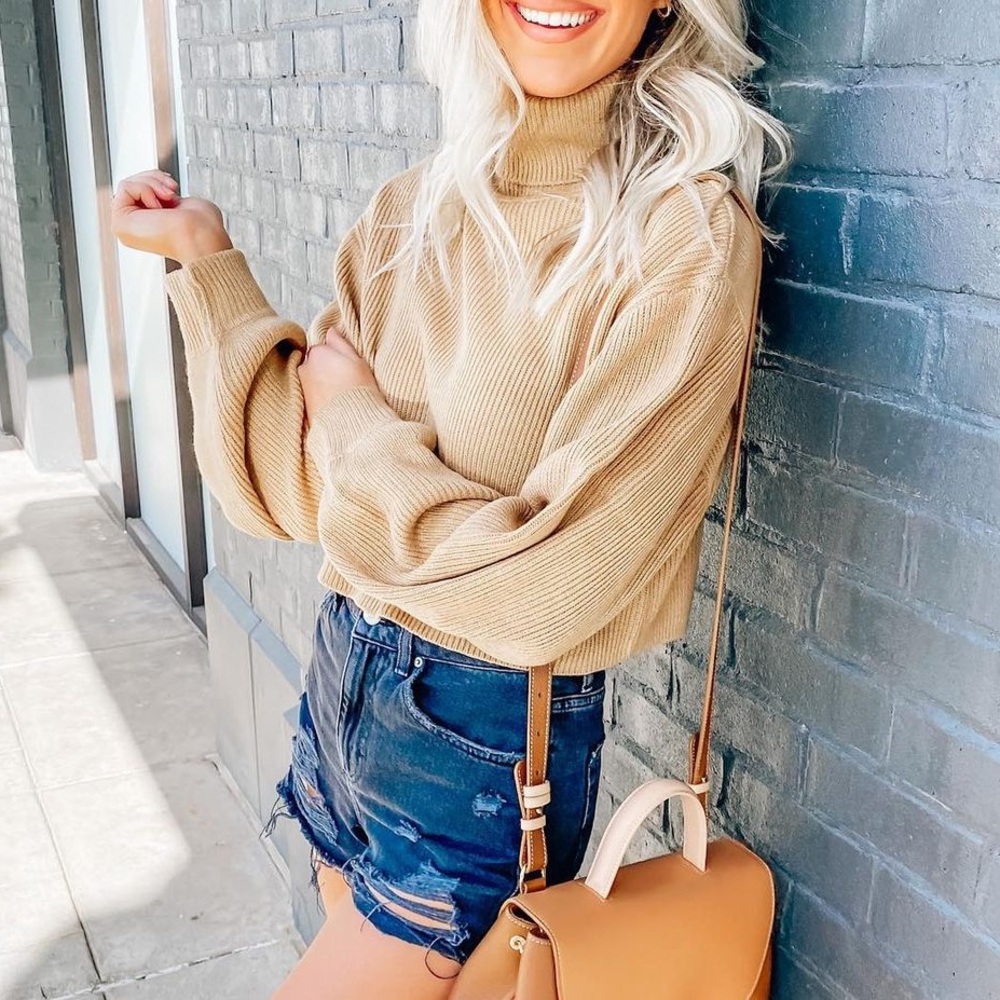 Tan cropped sweater